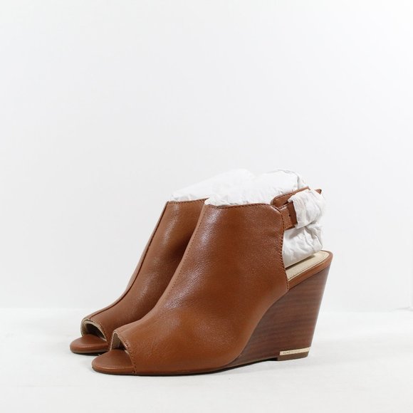 Kenneth Cole Merrick Leather Wedge Sandals - Cognac 7M / 37.5EU - Picture 1 of 7